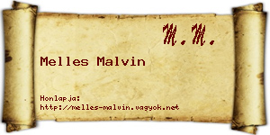 Melles Malvin névjegykártya